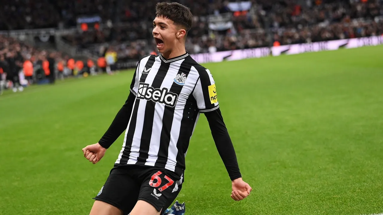 Alan Shearer reacts on social media to Lewis Miley's first goal for Newcastle United